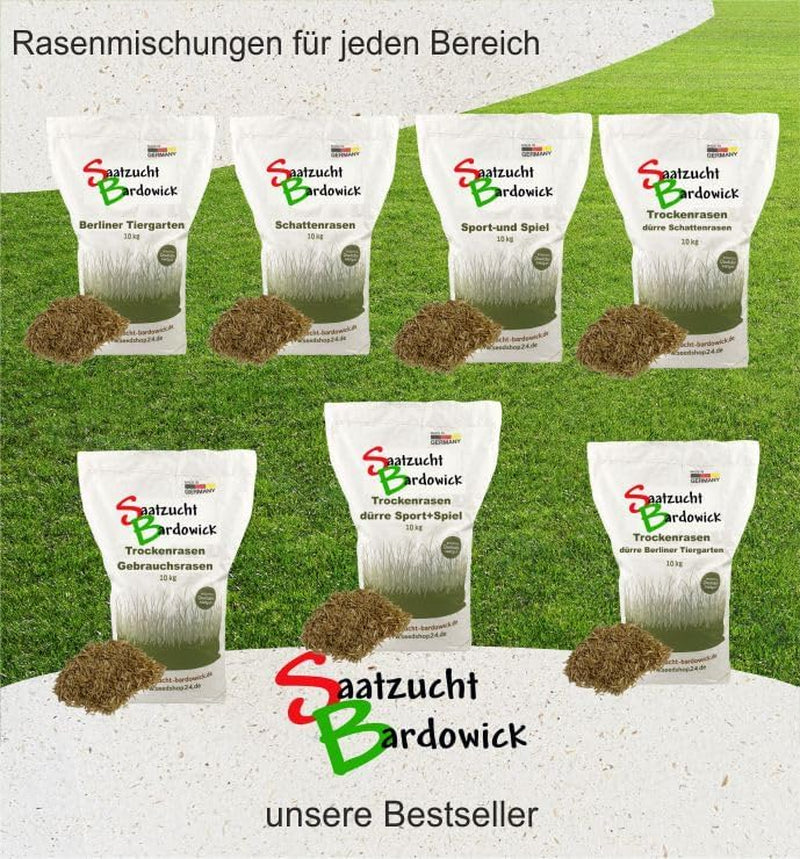 1-30 Kg Rasensamen Berliner Tiergarten Gebrauchsrasen - Für Trockene Standorte - Qualität Zum Fairen Preis (10 Kg)