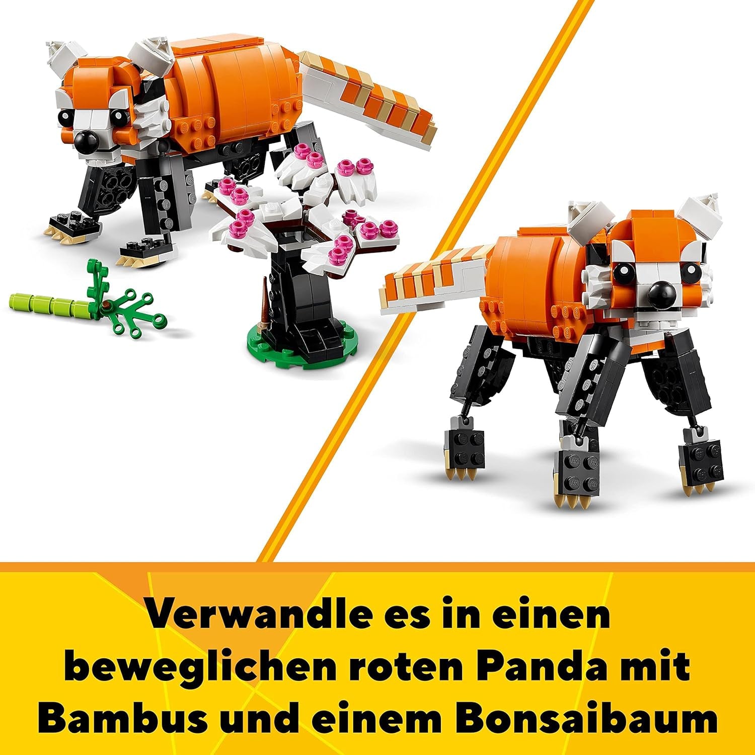 LEGO 31129 Creator Majestátní tygr, panda nebo ryba Sada figurky zvířat 3 v 1 Hračka pro děti Chlapci a dívky Stavebnice zvířat Stavebnice Stavebnice Besuche den LEGO-Store