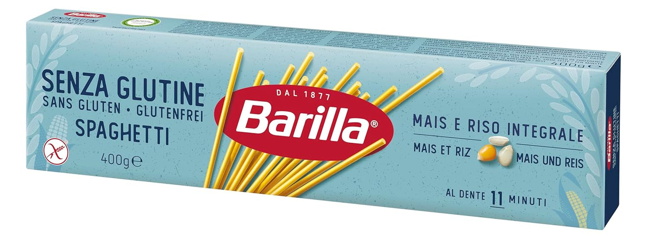 Bezlepkové špagety Barilla č. 5, lahodné pokrmy z kukuřice a rýže – ideální pro lidi s celiakií nebo nesnášenlivostí lepku 400g
