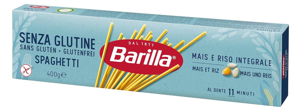 Bezlepkové špagety Barilla č. 5, lahodné pokrmy z kukuřice a rýže – ideální pro lidi s celiakií nebo nesnášenlivostí lepku 400g