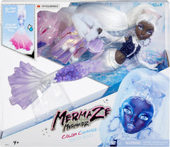 Mermaze Mermaidz™ Zimní vlny Crystabella™ Meerjungfrau-Modepuppe s barevnou vatou, lesknoucí se schwanz und Zubehör