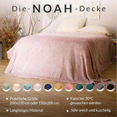 Přehoz HOMLA Noah 220 X 240 Cm - přehoz pohovka pohodlná přikrývka - heboučká a měkká - šedý polyester Postele a přikrývky Besuche den HOMLA-Store