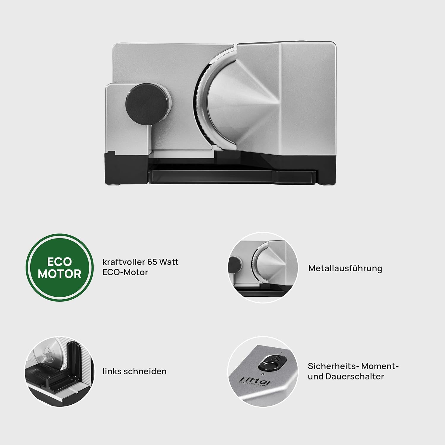 Elektrický multifunkční kráječ Ritter E 18 pro leváky Made in Germany Drtiče a kráječe Naty Shop