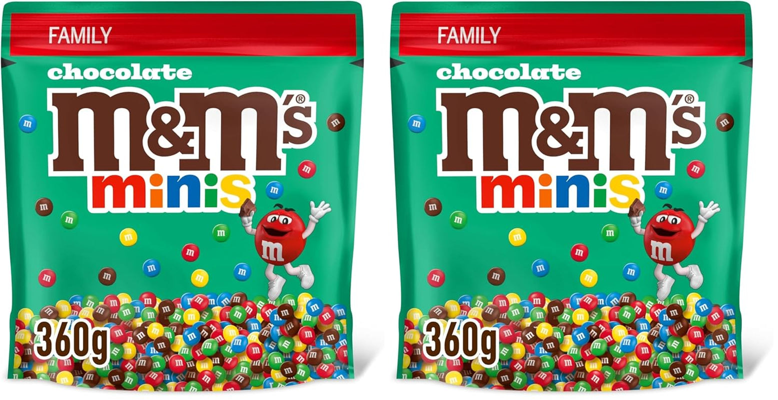M&M's Chocolate Minis, Čokoláda, 1 x 324 g, Čokoládová čočka (324 g) (balení 2 ks)