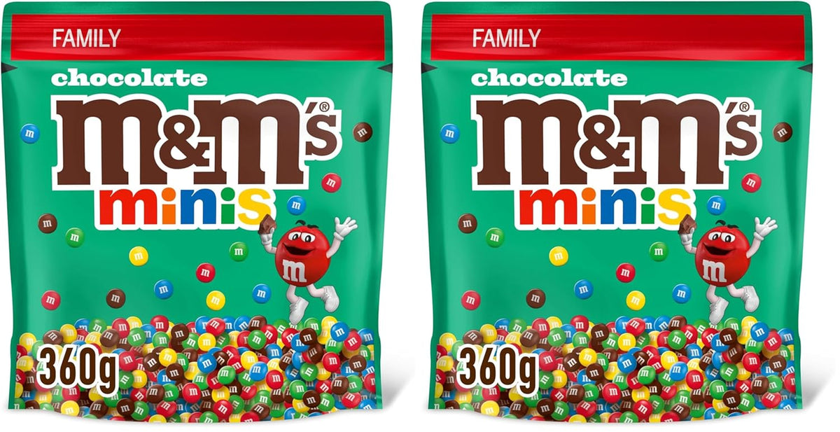M&M's Chocolate Minis, Čokoláda, 1 x 324 g, Čokoládová čočka (324 g) (balení 2 ks)