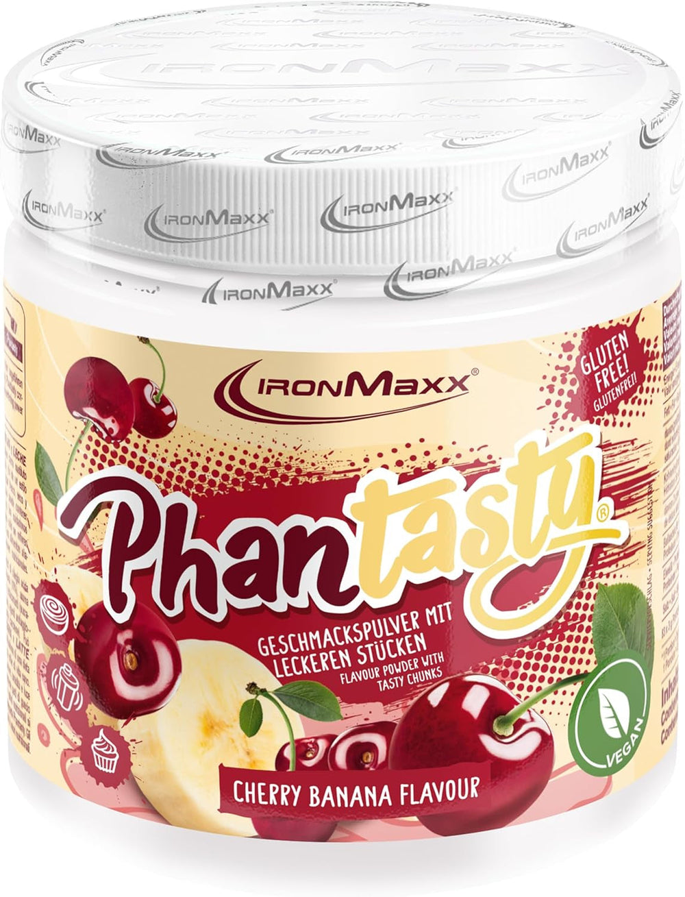 Ironmaxx Phantasty - Creamy Peach 250G Dávka | Vegan Geschmackspulver Mit Echten Frucht- Oder Nussstückchen | Perfekter Zuckerersatz Sladidla Naty Shop 250 G (1Er Pack) Cherry Banana