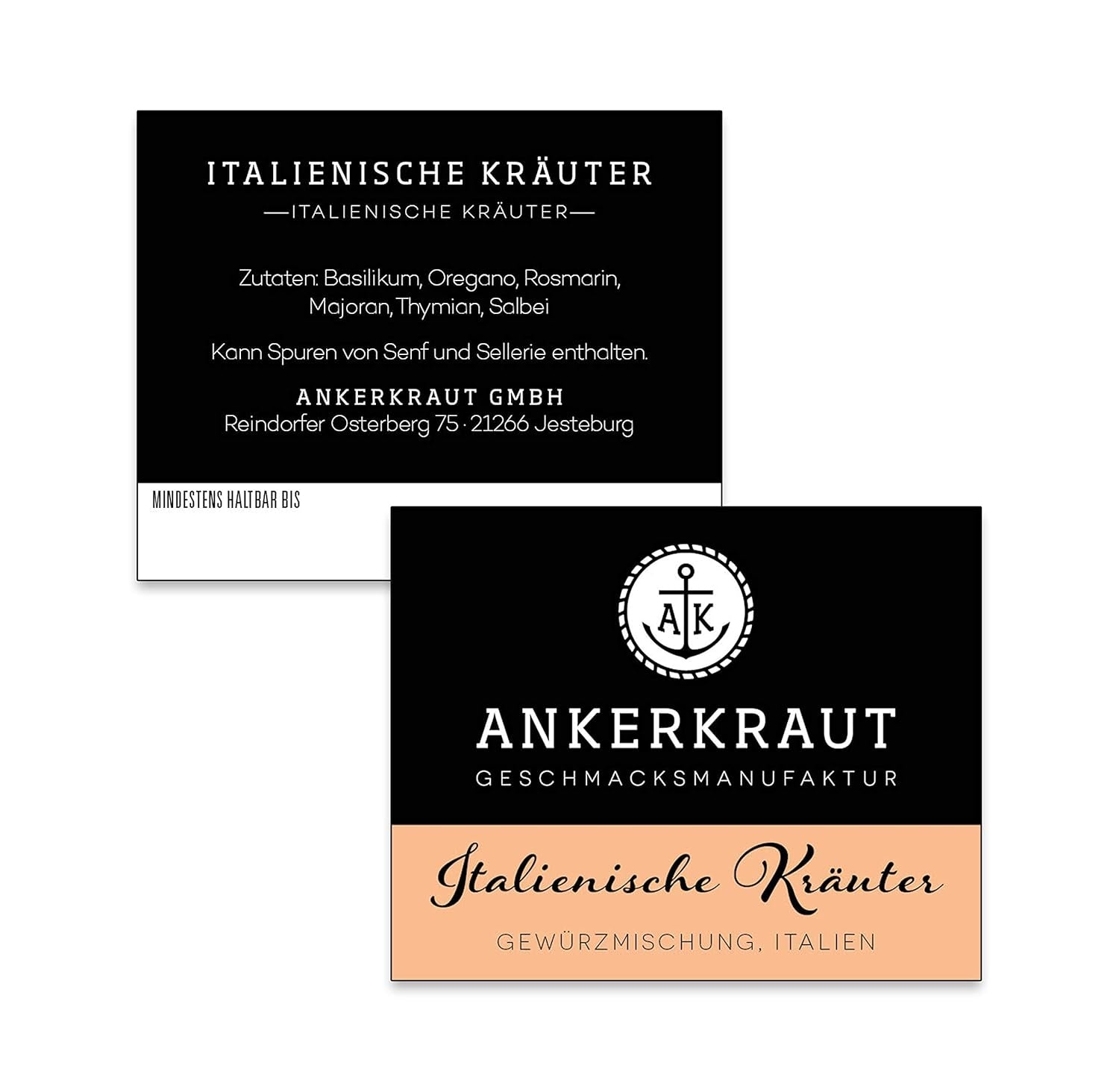 Ankerkraut Italienische Kräuter, mediterranes Universalgewürz für Pasta, Pizza and Salade, 25 g in Korkenglas