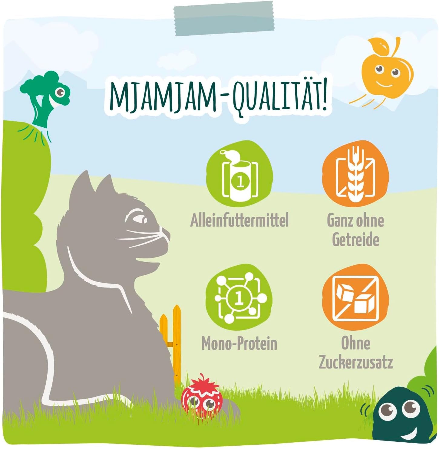 MjAMjAM - Premium Nassfutter für Katzen - Chicks & Friends Box, 9er Pack (9 x 300g), getreidefrei mit extra Fleisch