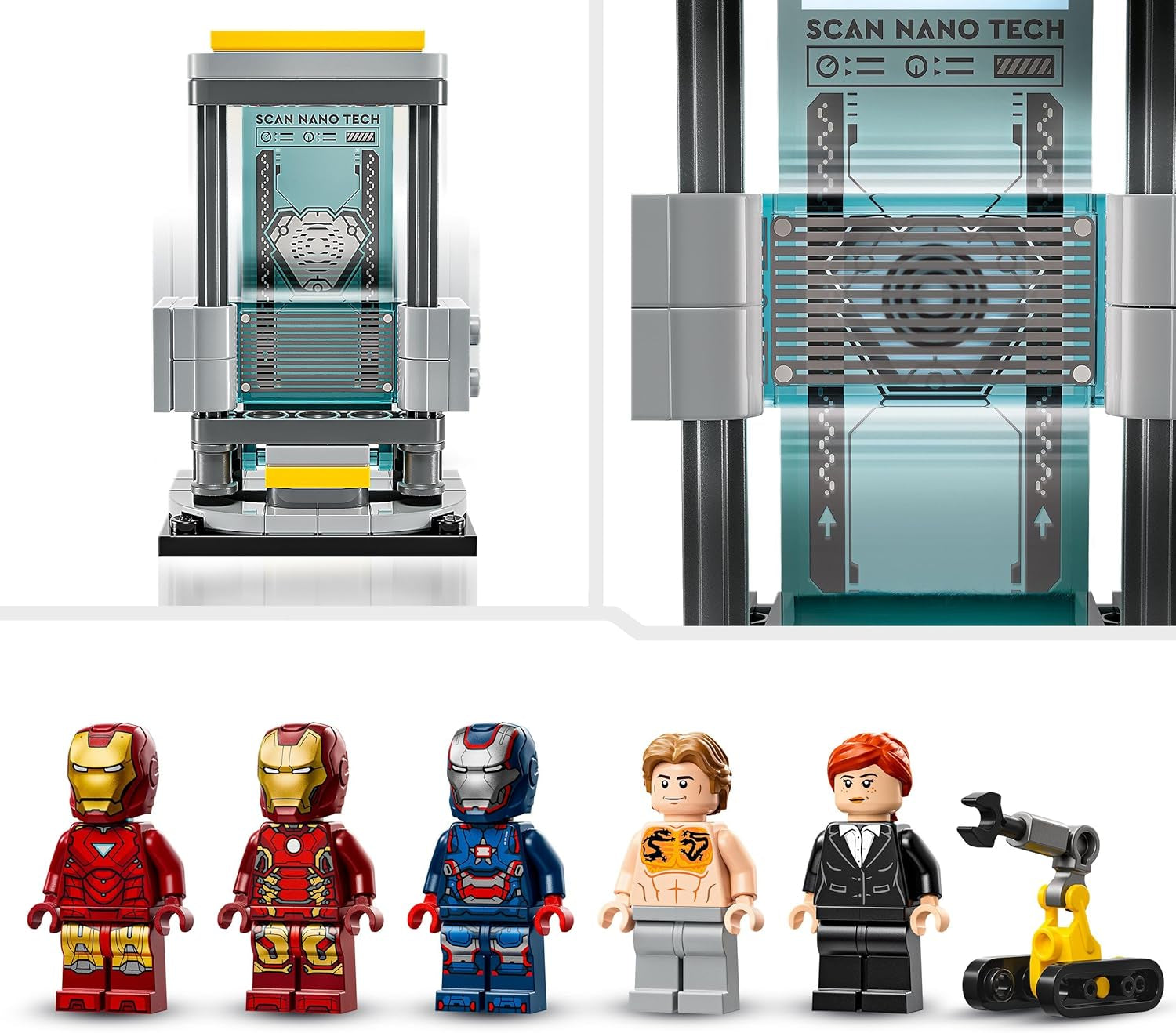 LEGO Marvel Iron Man's Laboratory: Hall of Armor – Hračka superhrdiny s figurkou Mecha, 5 minifigurek včetně Aldricha Killiana – Dárek Avengers pro chlapce a dívky Věk 8+ 76315 Stavebnice Beuche den LEGO-Store