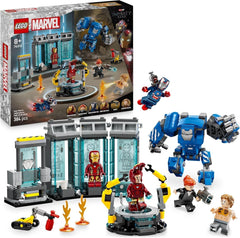 LEGO Marvel Iron Man's Laboratory: Hall of Armor – Hračka superhrdiny s figurkou Mecha, 5 minifigurek včetně Aldricha Killiana – Dárek Avengers pro chlapce a dívky od 8 let 76315 Stavebnice Beuche den LEGO-Store Výchozí název
