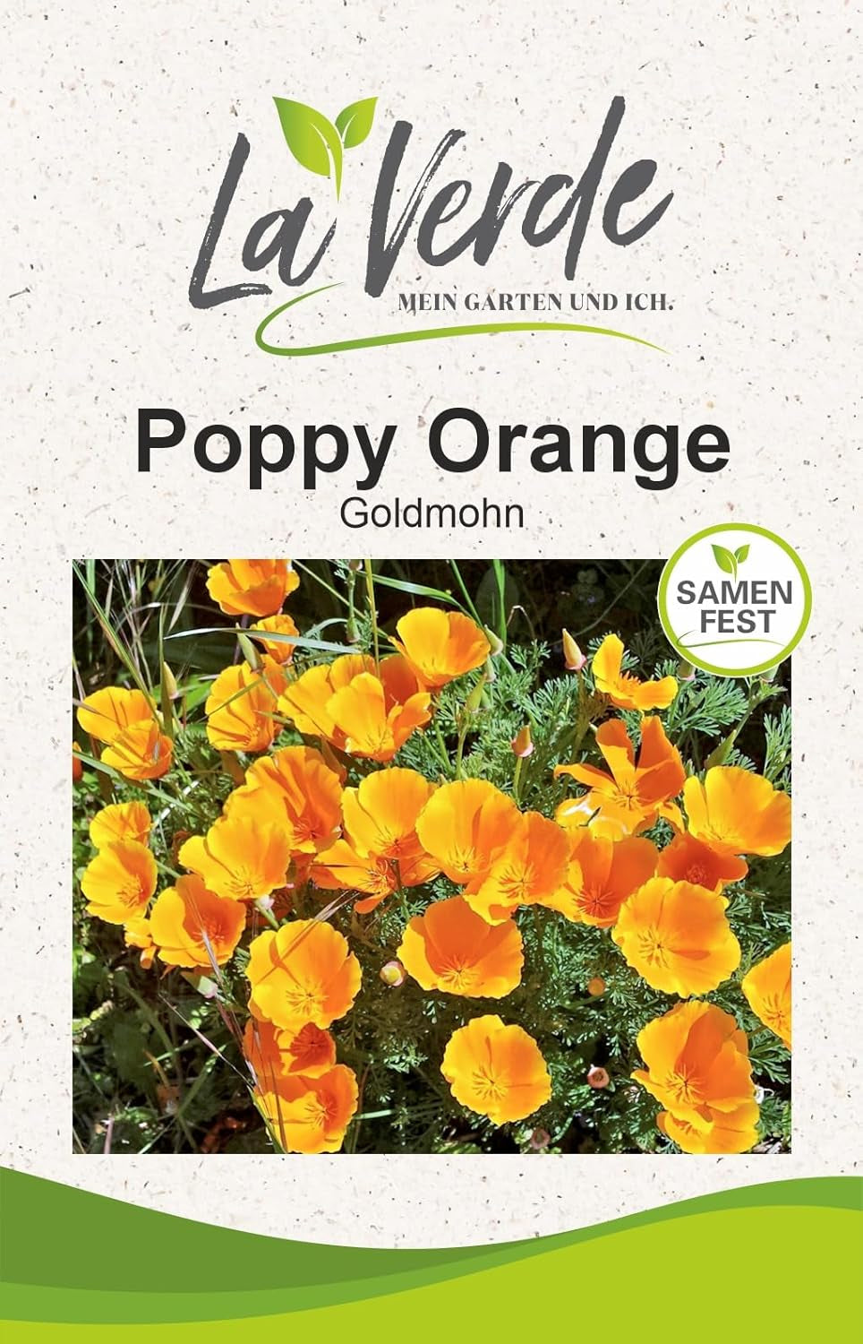 La Verde MOJE ZAHRADA A JÁ. Kalifornský mák 'Poppy Orange' za cca. 250 rostlin, kalifornský mák, dlouho kvetoucí semena, bez GMO