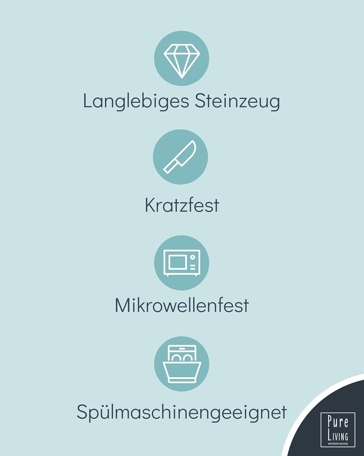 Set de veselă din gresie ceramică, format din 18 piese, pentru 6 persoane, design Ibiza, CÂȘTIGĂTOR AL TESTULUI. Un set de veselă mediteranean superb, din gresie ceramică, inclusiv boluri și farfurii. Set de veselă Pure Living în albastru fumuriu.