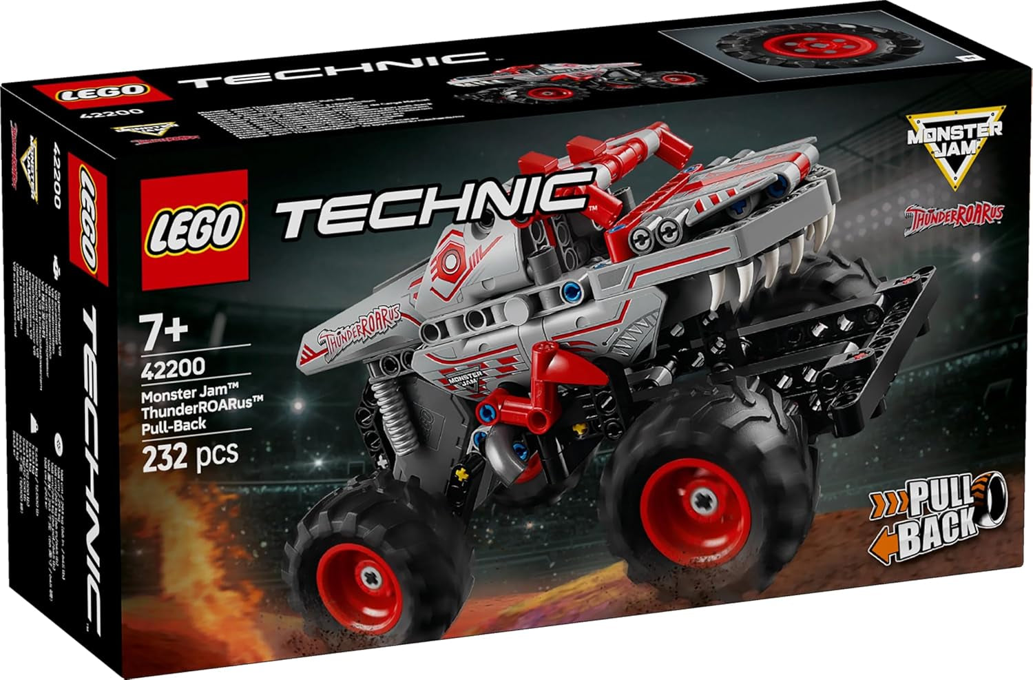 LEGO Technic Monster Jam Thunderroarus Výsuvná hračka Stavebnice Monster Truck pro děti Dárek pro chlapce a dívky Věk 7+ 42200 Stavebnic Besuche den LEGO-Store