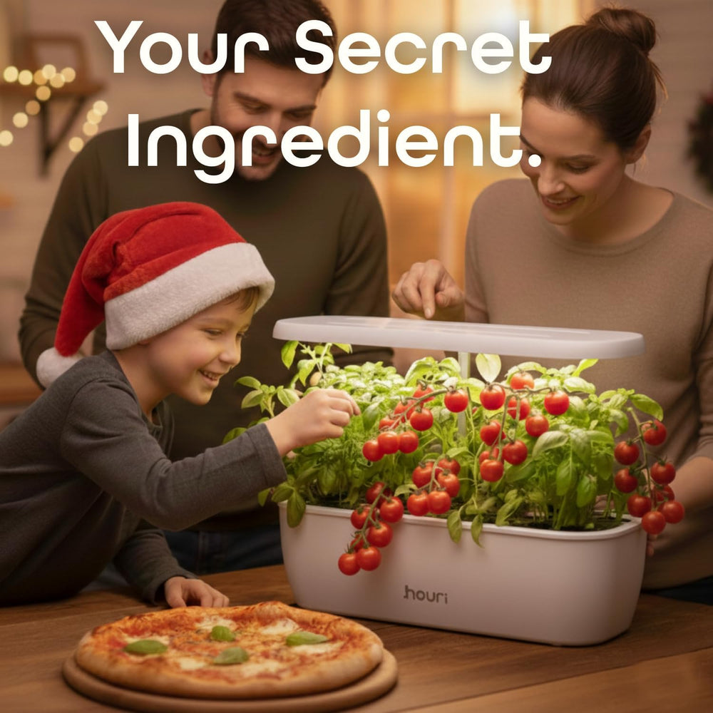 Nový 7 most + Heirloom Basil | Chytrá zahrada pro domácí kuchaře | Hydroponický pěstební systém | LED růstová světla | Sada pro pokojové bylinkové zahradnictví pro milovníky rostlin a zahradníky, bílá