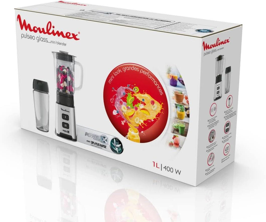 Blender Pulseo LM17GD, 400 W, 4 lame, 700 Ml, Recipient portabil 600 Ml Bucatarie Naty Shop