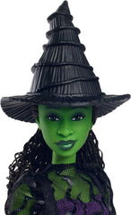 Módní panenka Mattel Wicked Elphaba a doplňky se zelenou pletí, černými vlasy zapletenými do copu, různými možnými pozicemi a rozšiřitelným vzhledem plesových šatů, HXT62, [vícebarevné] panenky Naty Shop