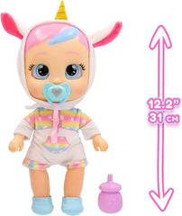 CRY Babies Dreamy Interaktive Puppe Hilf Dreamy bei ersten Schritten – sie gibt über 10 Laute and Reaktionen von Sich and cann leuchtende LED-Tränen weinen. Kinder ab 3 Jahren.