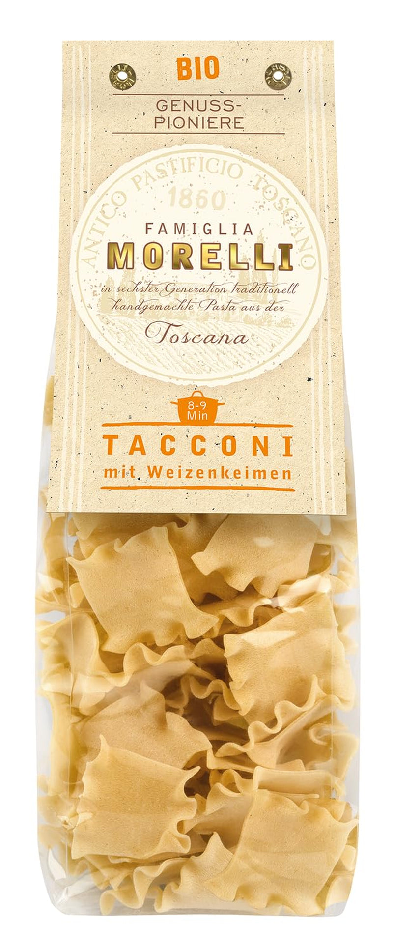 BioGourmet Pappardelle s pšeničnými klíčky - BIO široké těstoviny na dušená jídla a omáčky - s extra živinami | 500 g BIO a Vegan
