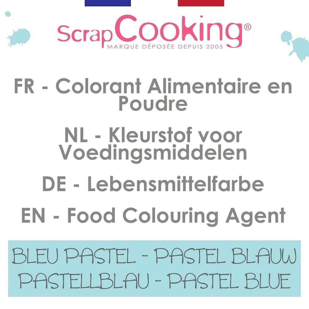 Scrapcooking, práškové potravinářské barvivo, pastelová modrá, 5 gramů Naty Shop