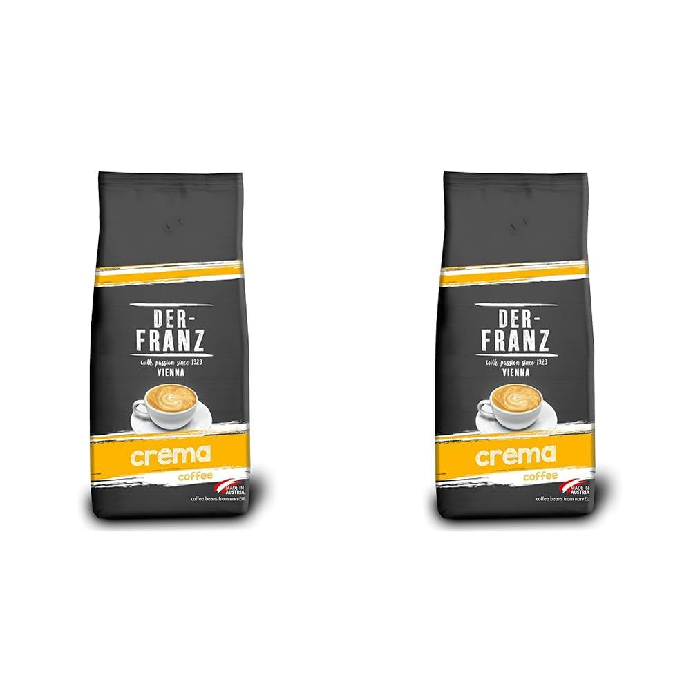 DER-FRANZ Cafea Crema, Intensitate 4/5, 100% Arabica, boabe de cafea întregi Cafea Naty Shop 2 x 1 Kg Crema