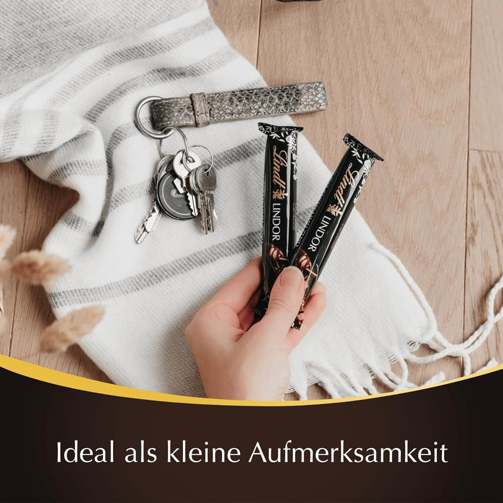 Lindt Čokoláda | Tyčinky LINDOR 60% Kakao | 100 g | 4 čokoládové tyčinky s hořkou čokoládou 60% kakaa a náplní rozplývající se v ústech | Čokoládová tyčinka