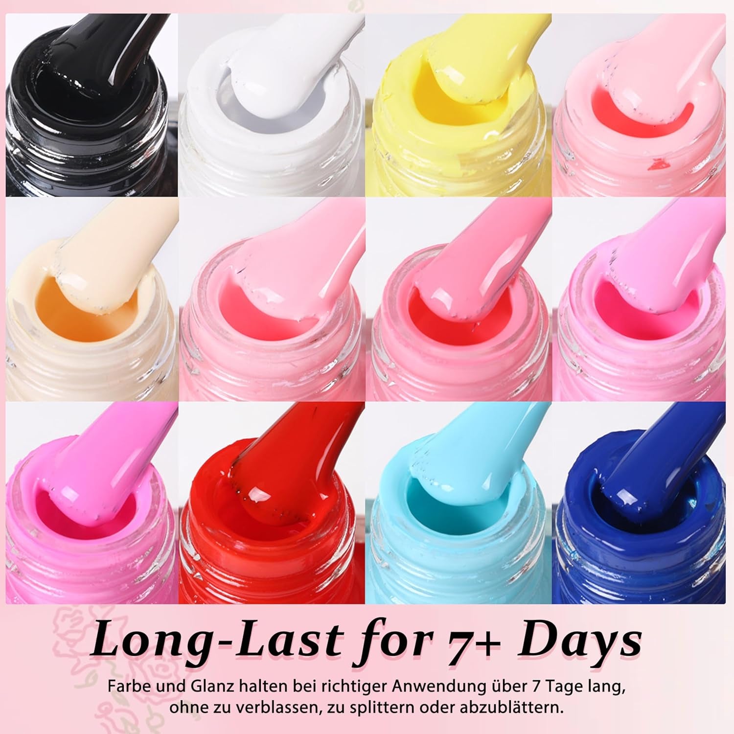 6dílná sada laků na nehty - Rychleschnoucí dlouhotrvající zářivě červený lak na nehty - Netoxický lak na nehty na vodní bázi pro kutily Manikúra v salonech (barva A)