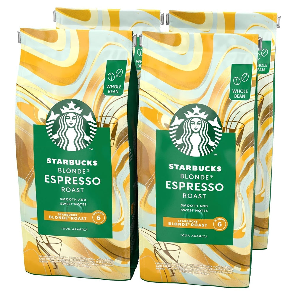 STARBUCKS Pike Place Roast, prăjire medie, boabe de cafea întregi Cafea Naty Shop Blonde Espresso Roast 4 x 450 grame