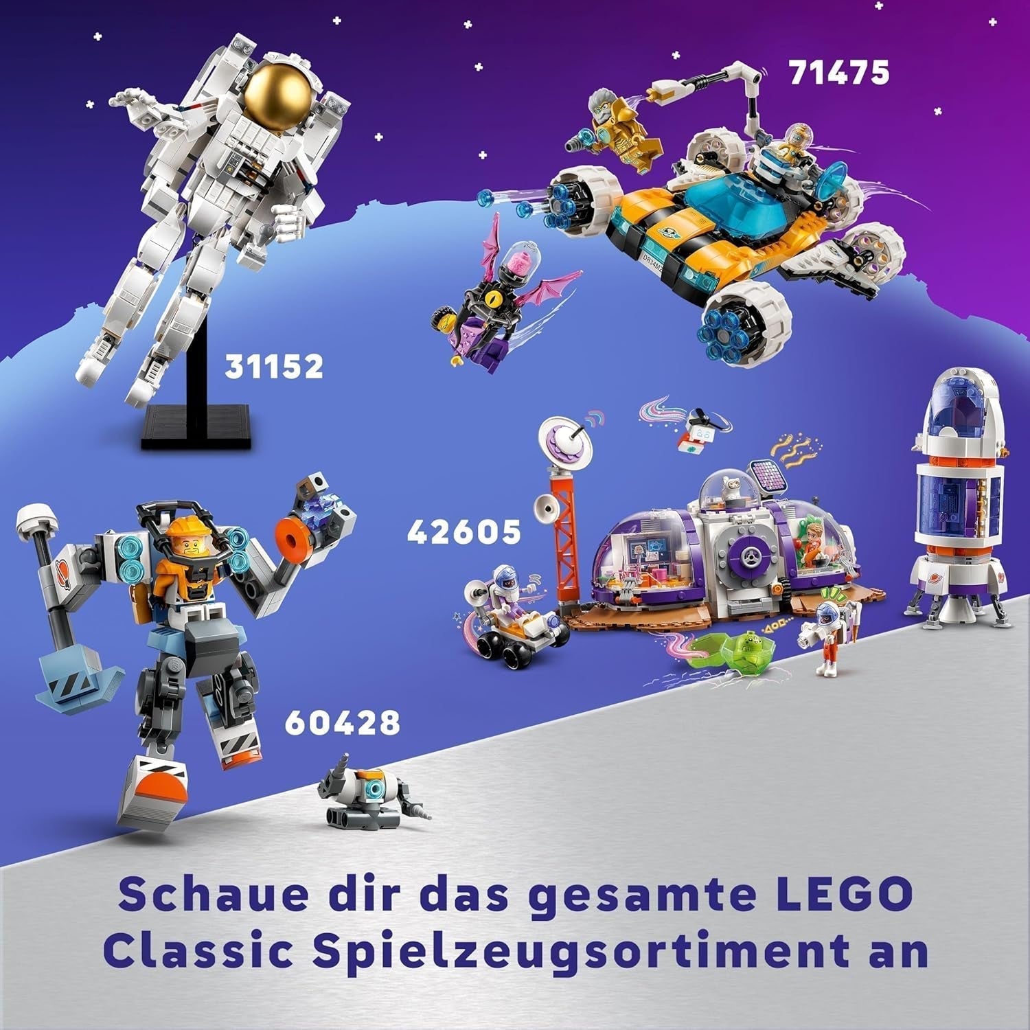 Sada LEGO Dreamzzz 2 v 1 Vesmírná bugina pana Oze nebo raketoplán Obsahuje minifigurky pana Oze, Alberta a Jaydena, vesmírný dárek pro děti 8+ 71475 Stavebnice Besuche den LEGO-Store