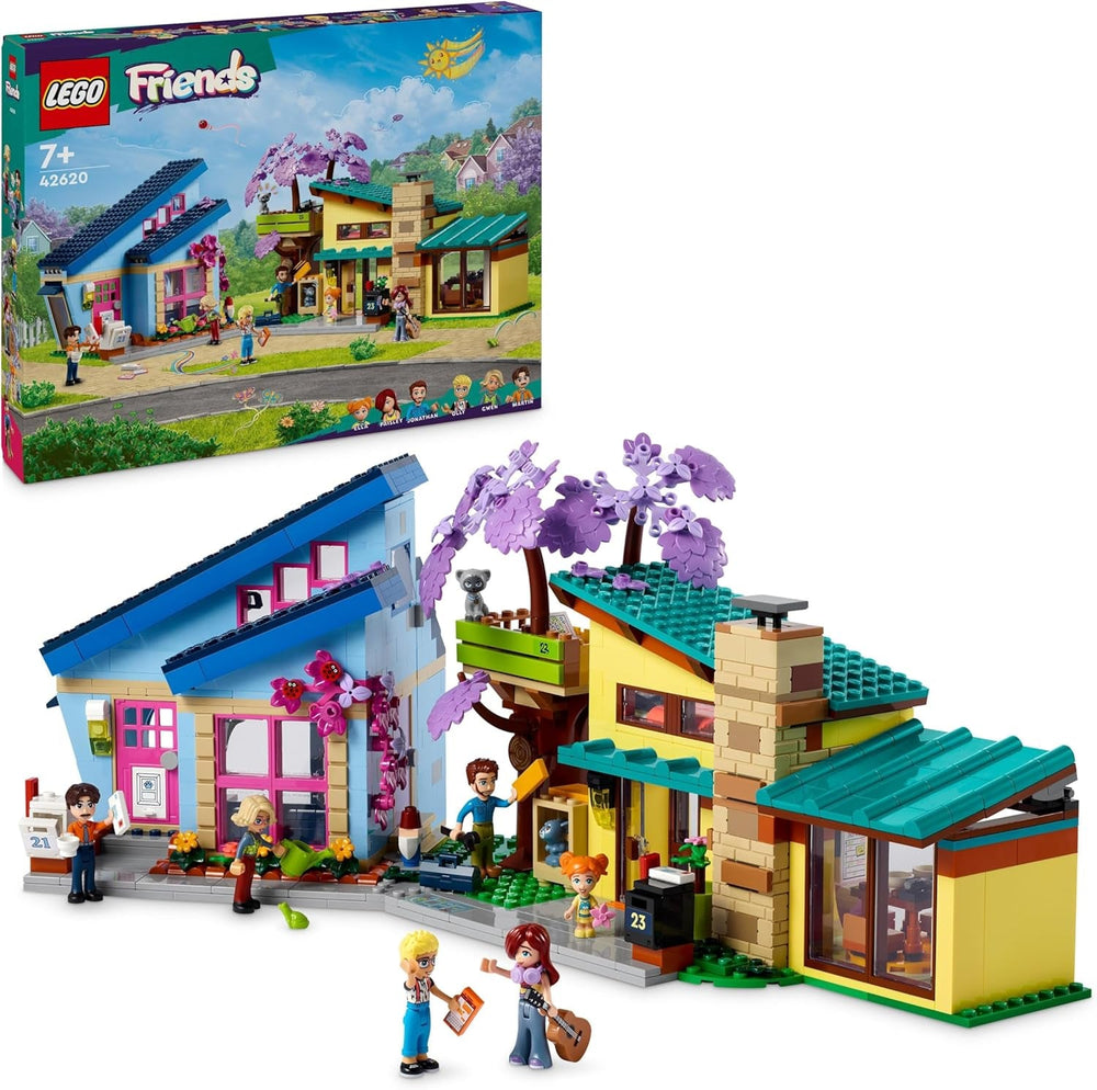LEGO Friends rodinný dům Olly a Paisley, domeček pro panenky s figurkami a doplňky, dvoupatrová sada domečku a domečku na stromě, kreativní dárek pro dívky a chlapce starší 7 let 42620 stavebnice Besuche den LEGO-Store Single