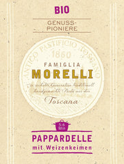 BioGourmet Pappardelle s pšeničnými klíčky - BIO široké těstoviny na dušená jídla a omáčky - s extra živinami | 500 g BIO a Vegan