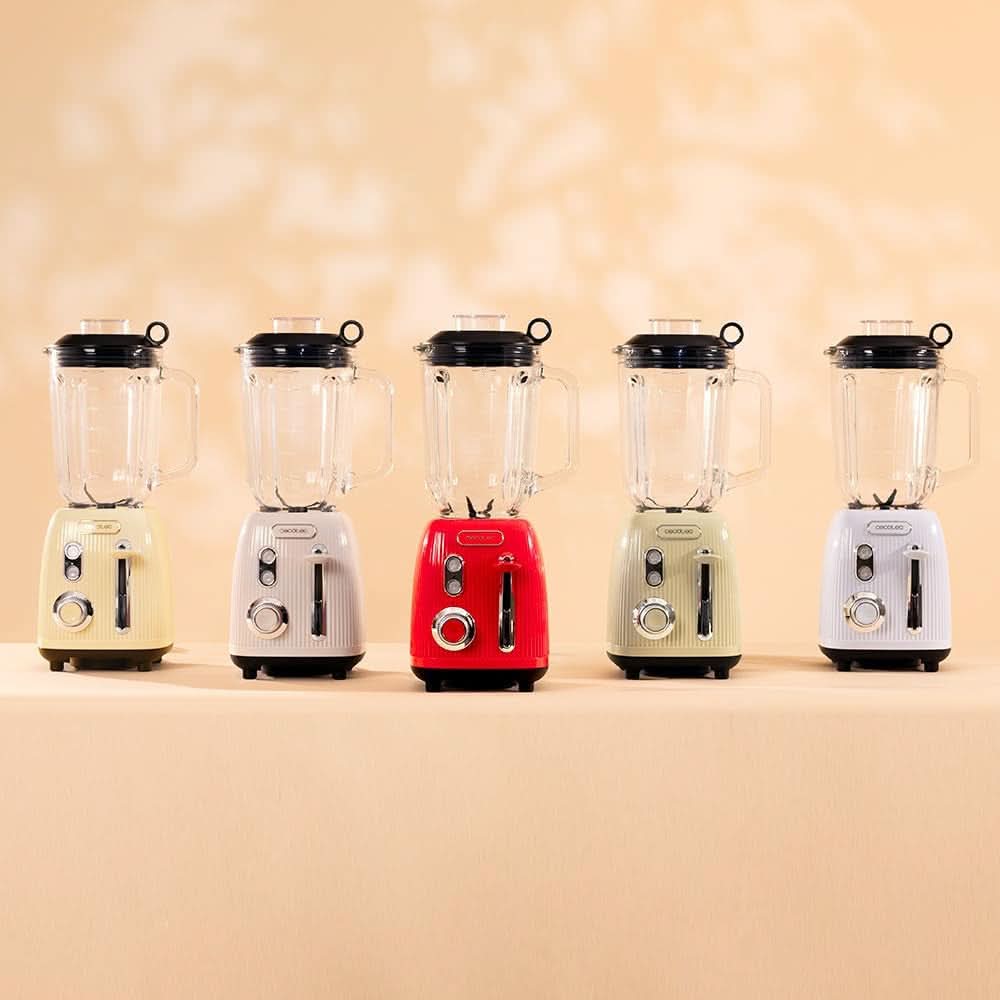 Stojanový mixér Cecotec Retro Power Black Titanium Retrogreen. 1200W Maximale Leistung, 2 Geschwindigkeiten, 4-Klingen-Messer Mit Schwarzer Titanbeschichtung Und 1,5L Krug, Vintage-Design v Grün Kitchen Naty Shop