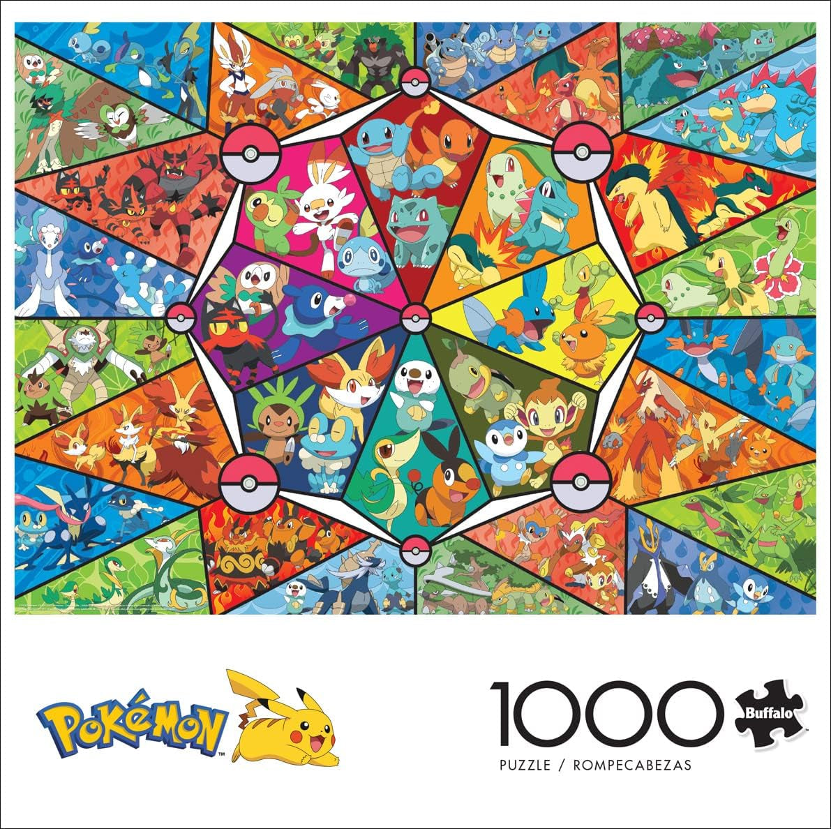 Buffalo Games - Pokemon - Stained glass starter - puzzle jigsaw 1000 piese Puzzle Naty Shop
