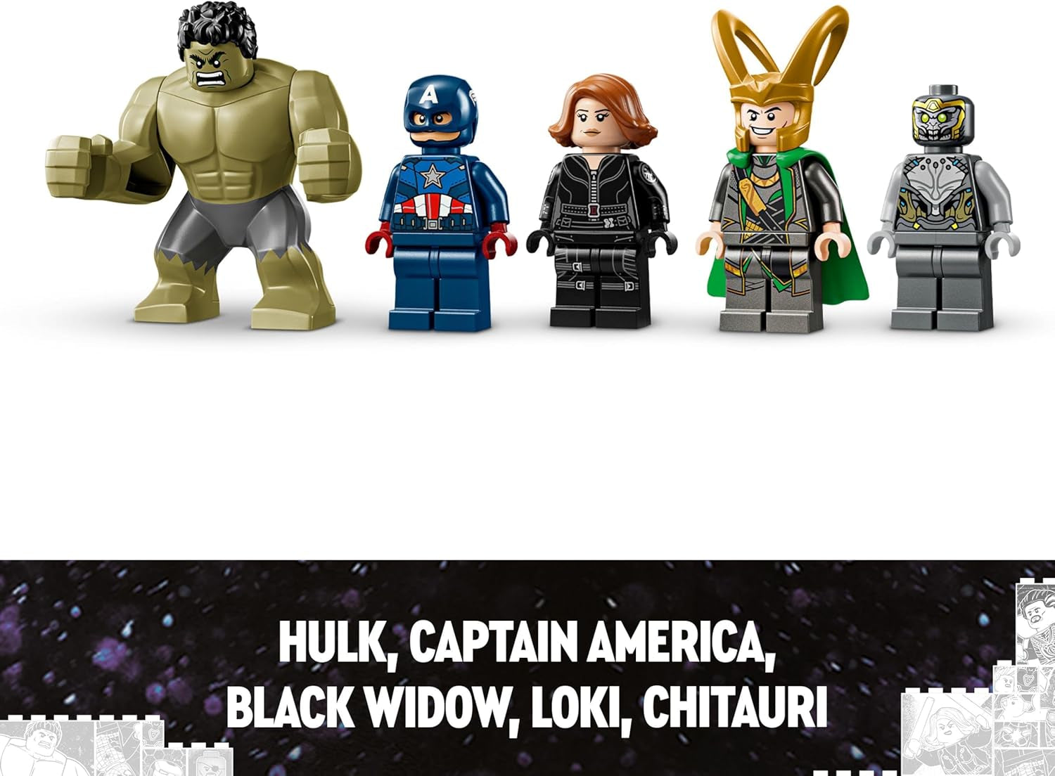 LEGO Marvel Avengers vs. Stavebnice Leviathan s Hulkem a Kapitánem Amerikou, Lokim, Černou vdovou a Chitauri Minifigurky Hrací sada Avengers pro chlapce a dívky 7+ 76290 Stavebnice Besuche den LEGO-Store