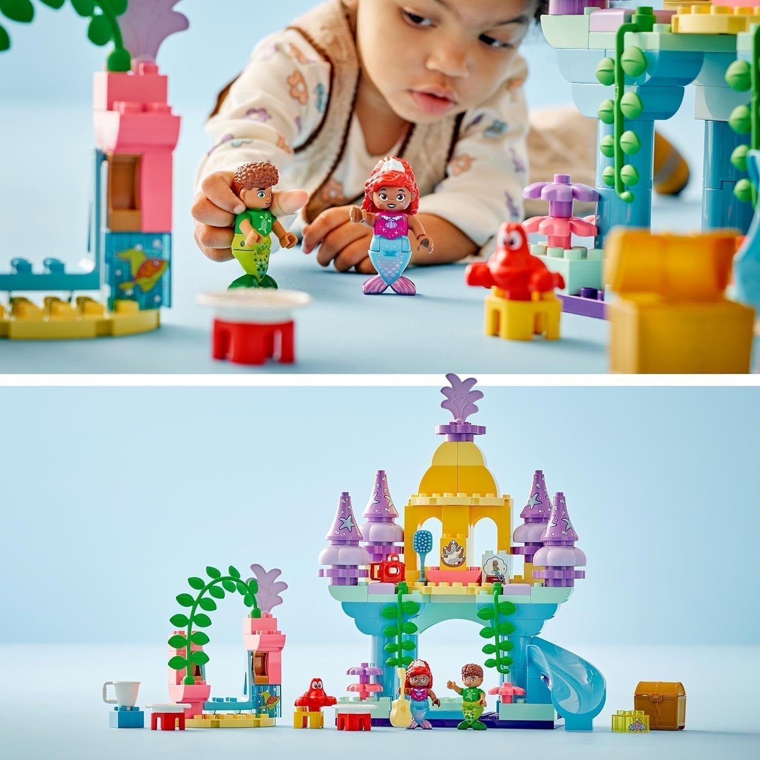 LEGO DUPLO | Kouzelný podvodní palác Disney Ariel, vzdělávací hračka pro mořskou pannu Ariel, podvodní hrad pro děti od 2 let 10435 Stavebnice Besuche den LEGO-Store