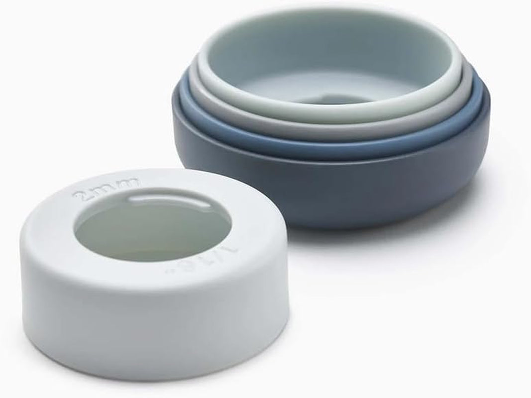 Joseph Joseph PrecisionPin - Nudelholz mit einstellbarer Teigdicke, Back und Teigroller, Buchenholz, Pastelblau, Sky