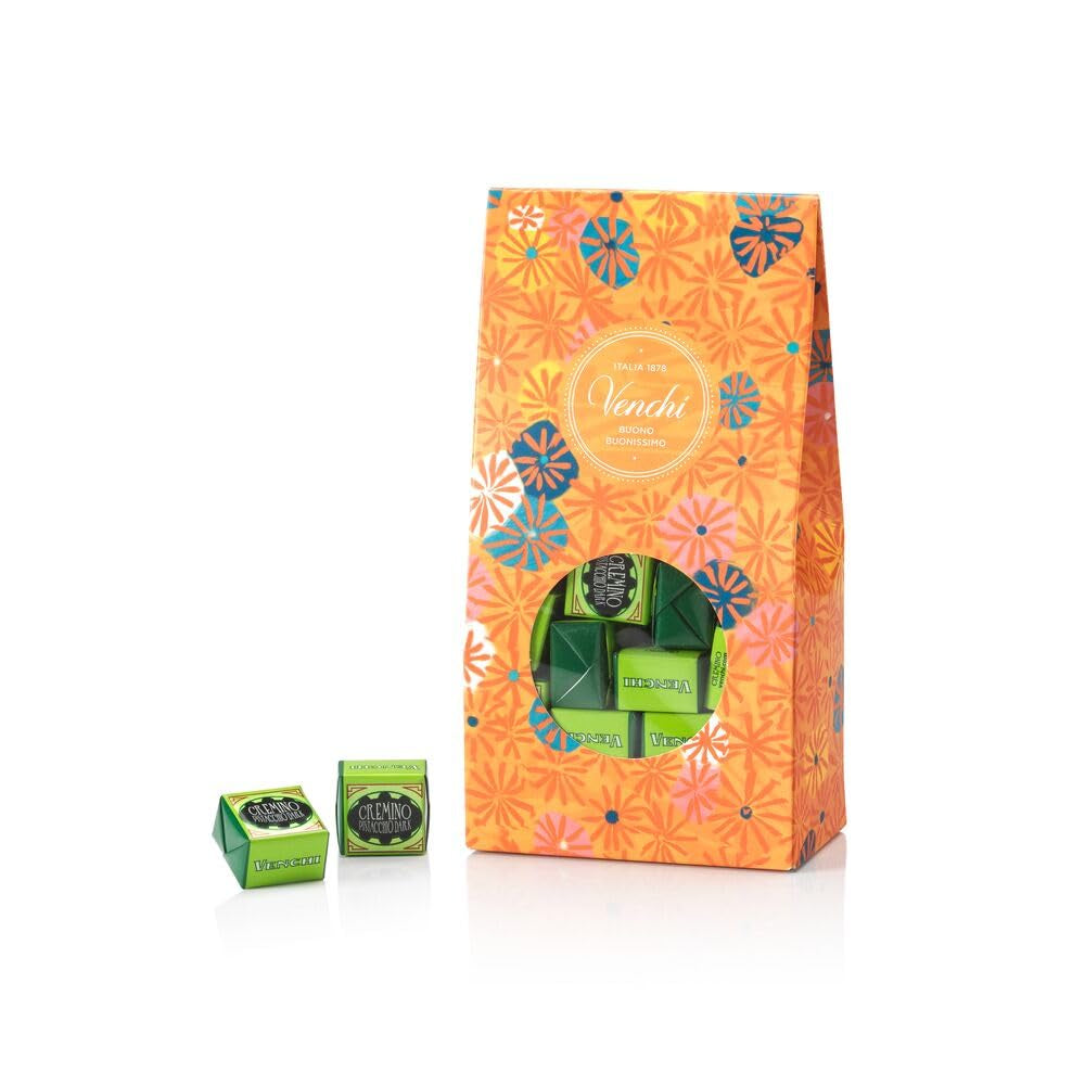 Venchi – Murrine s pistáciovými krémovými pralinkami, dárková krabička, bílá čokoláda, 305 g, bez lepku, bez umělých barviv, bez konzervantů – perfektní nápad na dárek