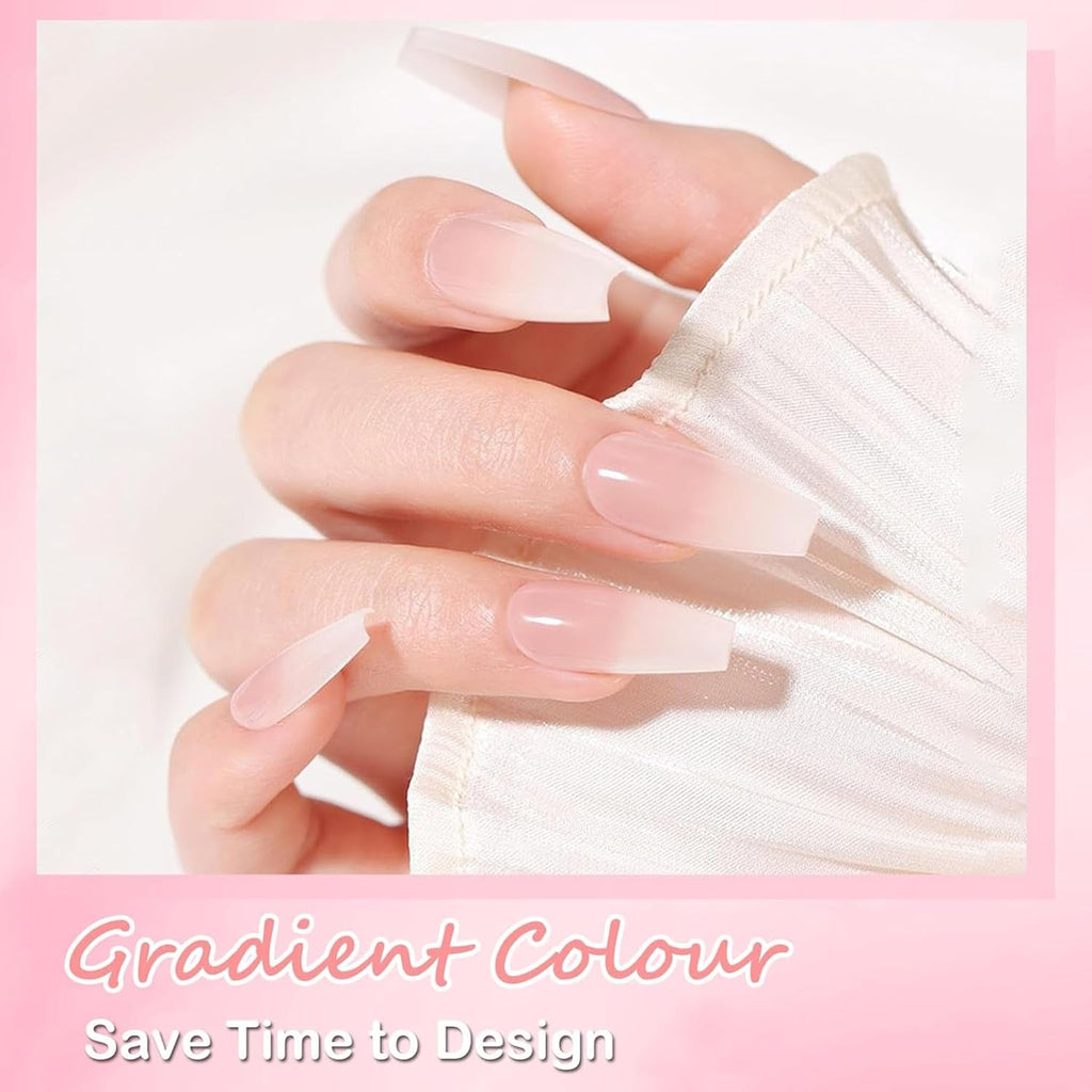 Set unghii false balerină - 240 bucăți unghii false roz liliac delicat, unghii false cu acoperire completă pentru lipire, set vârfuri unghii false pentru manichiură și artă unghii pentru femei și fete (roz lavandă)