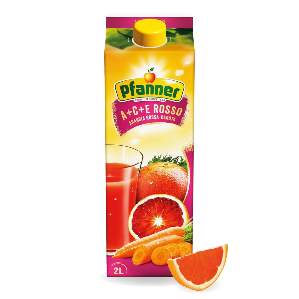Pfanner 100% přírodní kalná jablečná šťáva (1 x 2 litry) - Přímo lisovaná jablka - Ovocná šťáva bez přidaného cukru Nealkoholické nápoje Naty Shop 2 L (1Er Pack) A+C+E Rosso