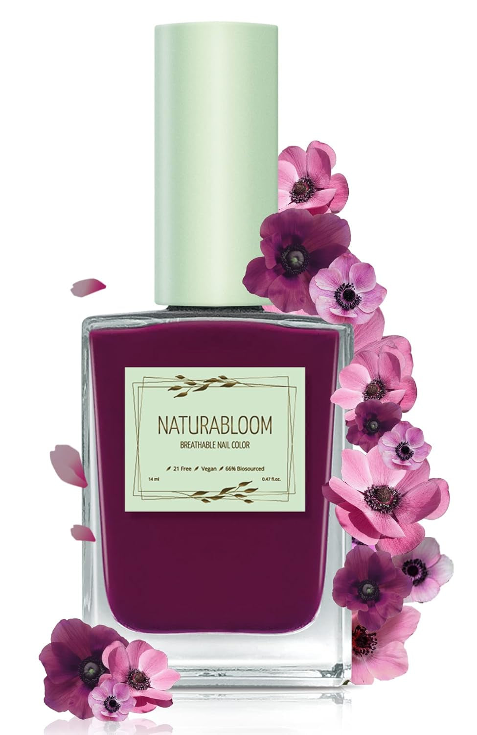 Rychleschnoucí béžový lak na nehty (Moon Dust) - přírodní lak na nehty s veganským složením - prodyšný, udržitelný a dlouhotrvající, 14 ml