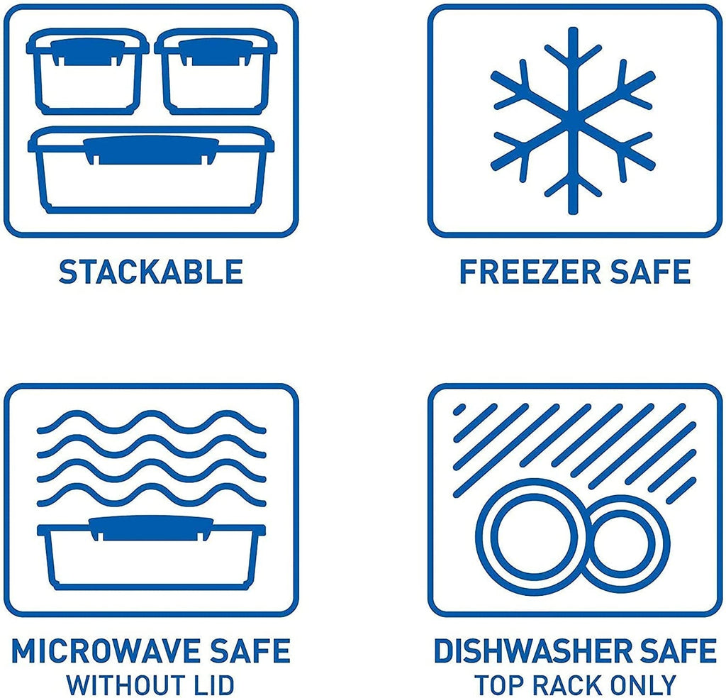 Borcan pentru depozitarea alimentelor Sistema KLIP IT, 5 litri, borcan de depozitare stivuibil și etanș cu capac, potrivit pentru frigider/congelator, plastic fără BPA, clipsuri albastre, 1 bucată (pachet de 2) Cutii depozitare alimente Naty Shop