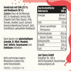 Just Spices Chilli česneková sůl I Gewürzmix, der zu allen Gerichten schmeckt I Gewürzdose, 55 g