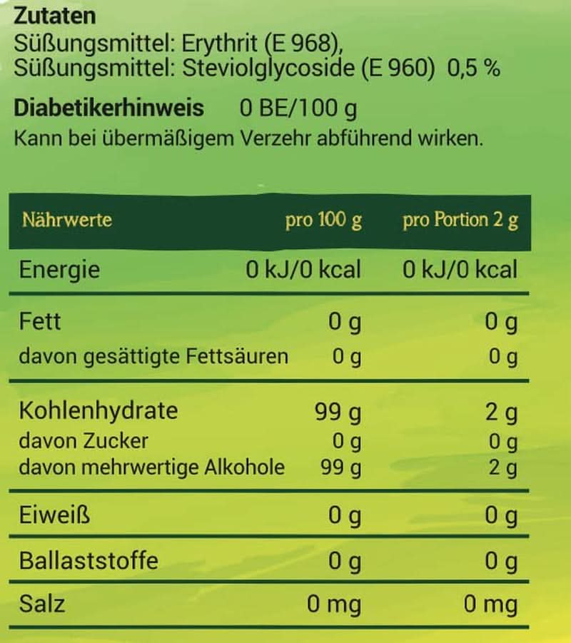 Steviola | Sladidlo stévie | Sladidlo bez kalorií, 300 gramů Sweeteners Naty Shop