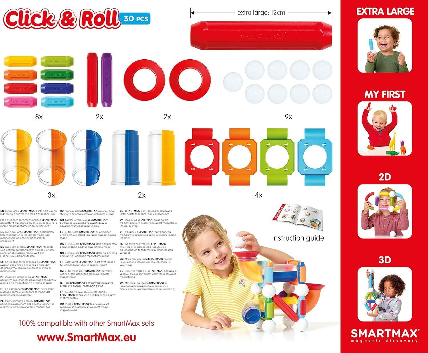SMX404 Magnet-Konstruktionsbaukasten, 3 roky až 99 let, Mehrfarbig, Pequeño