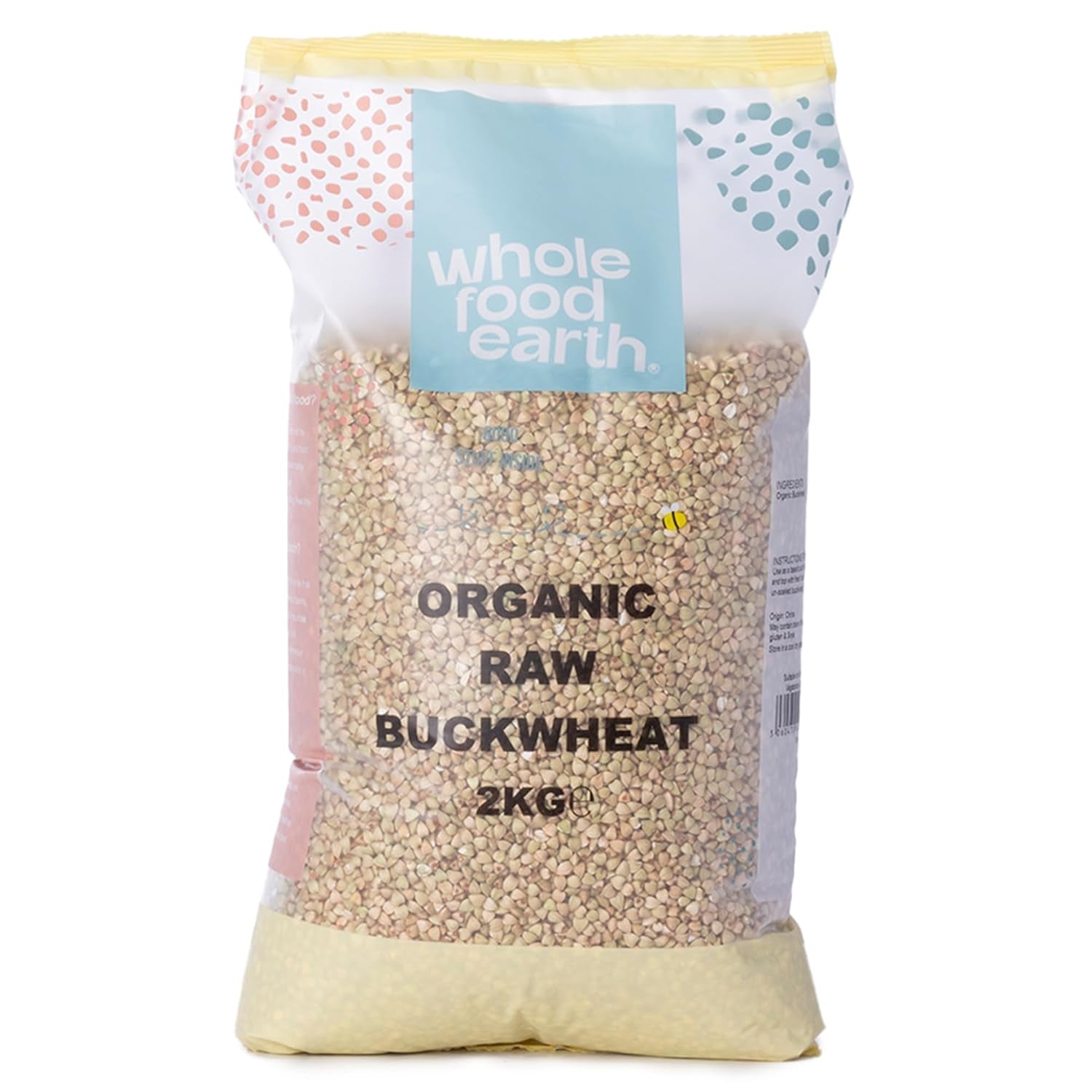 Wholefood Earth Bio Pohanka - 3 kg - Bez GMO - Vegan - Vysoký obsah vlákniny - Certifikované BIO