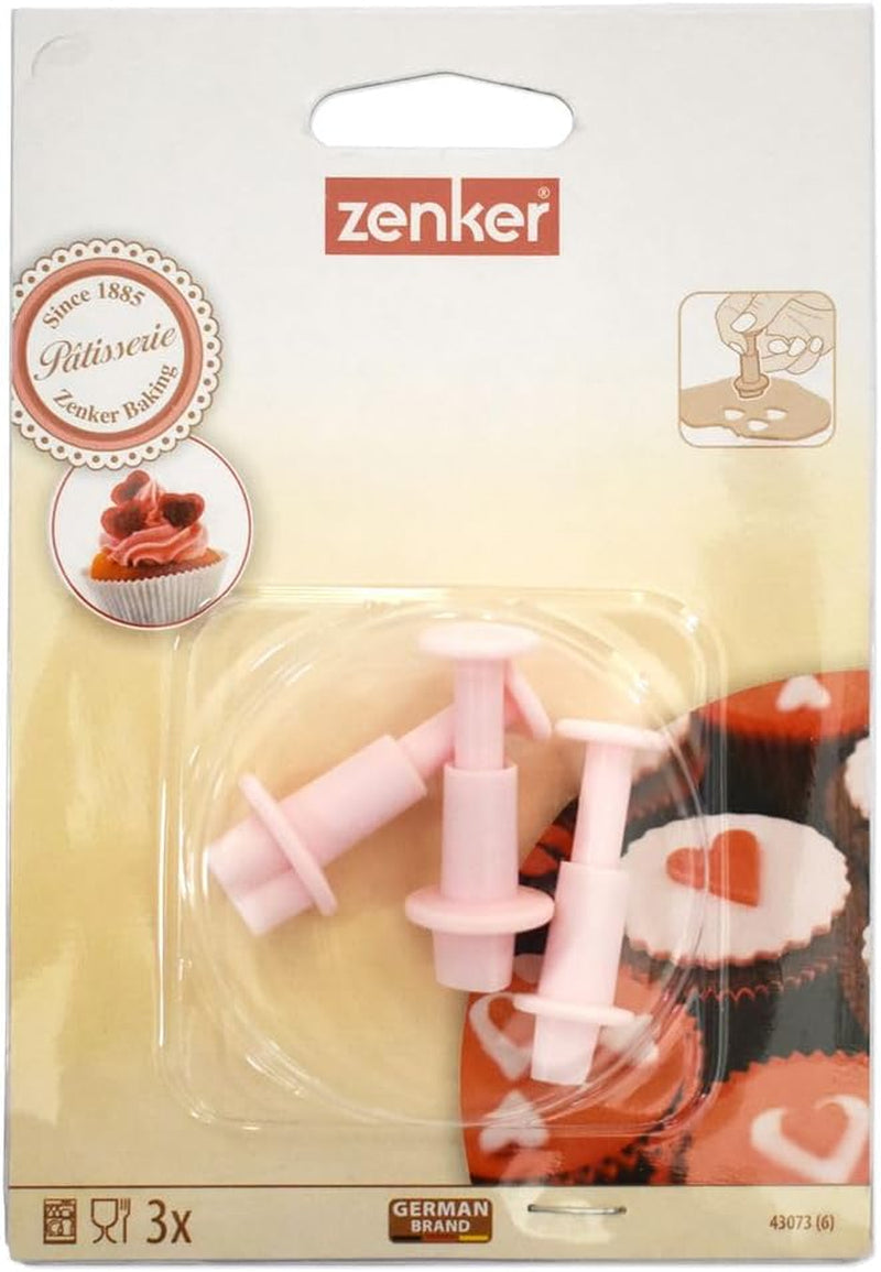 FACKELMANN 43073 Set de forme pentru biscuiți, 3 piese, inimă, roz