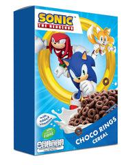 Sonic Choco Rings cereální, pšeničné, ovesné a kukuřičné čokoládové kroužky pro perfektní snídani, s přidanými vitamíny, 1 balení (1 x 350 g)