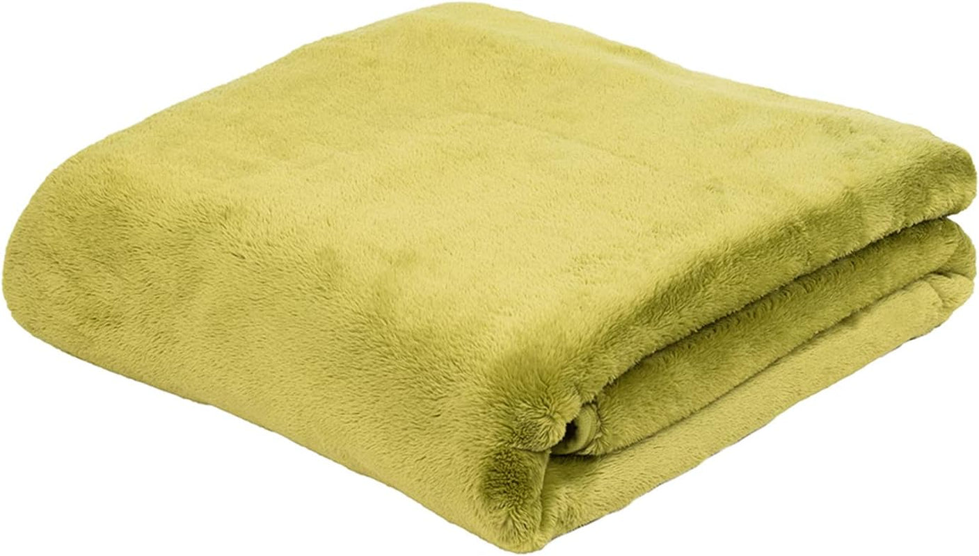 Gözze - Pohodlná deka Premium kašmírový pocit, 500 G/M², 180 X 220 Cm - hořčice Postele a přikrývky Besuche den Gözze-Store Lime Green 180 X 220 Cm