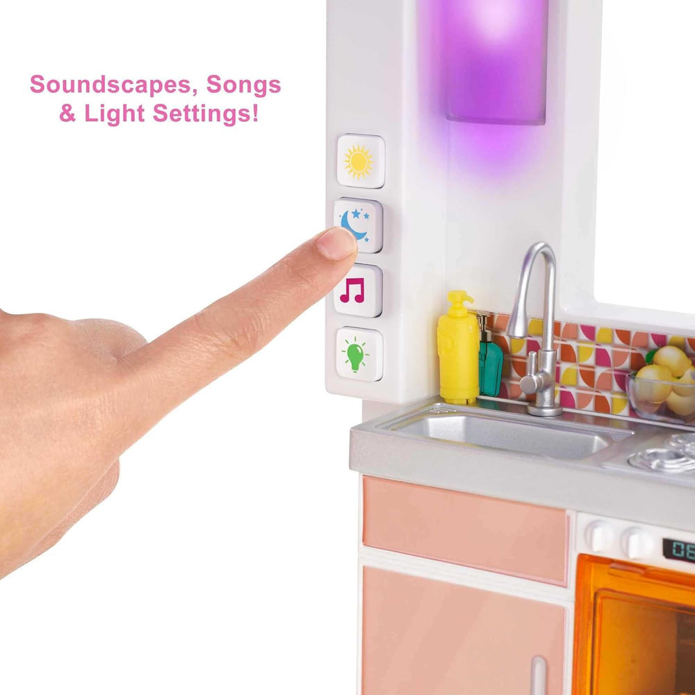 Casă de vis Barbie (114 cm), casă de păpuși cu 3 etaje, piscină, tobogan, lift pentru scaun cu rotile, 75 de accesorii, păpuși, potrivită ca și cadou pentru copii cu vârsta de 3 ani și peste, GRG93