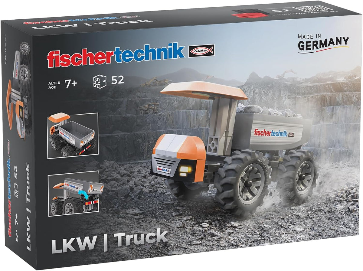 fischertechnik Truck 576105 – pädagogisches Konstruktionsspielzeug, LKW-Spielzeug-Bausatz für Kinder ab 7 Jahren, oranžová