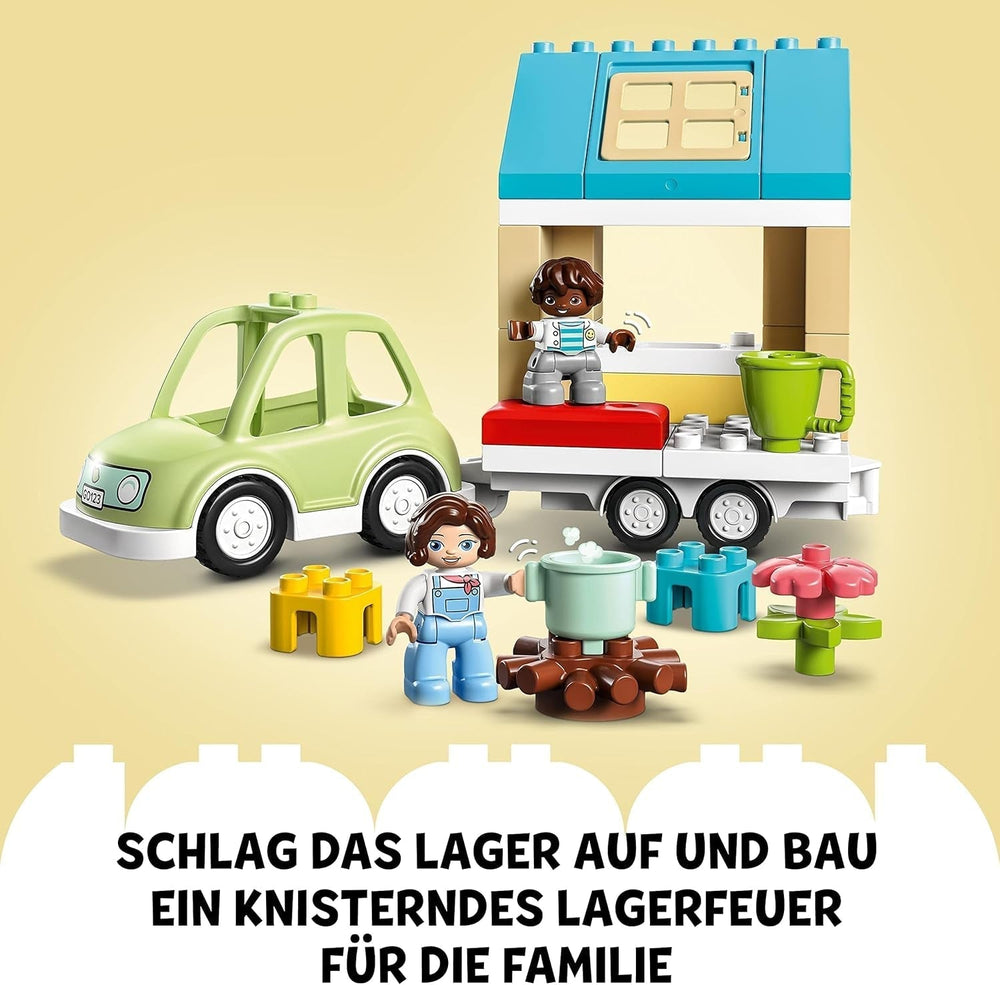 LEGO 10986 DUPLO Doma na kolech, autíčko s velkými kostkami, figurkami a autíčkem pro chlapce a dívky od 2 let, rozvíjí jemnou motoriku Stavebnice Besuche den LEGO-Store